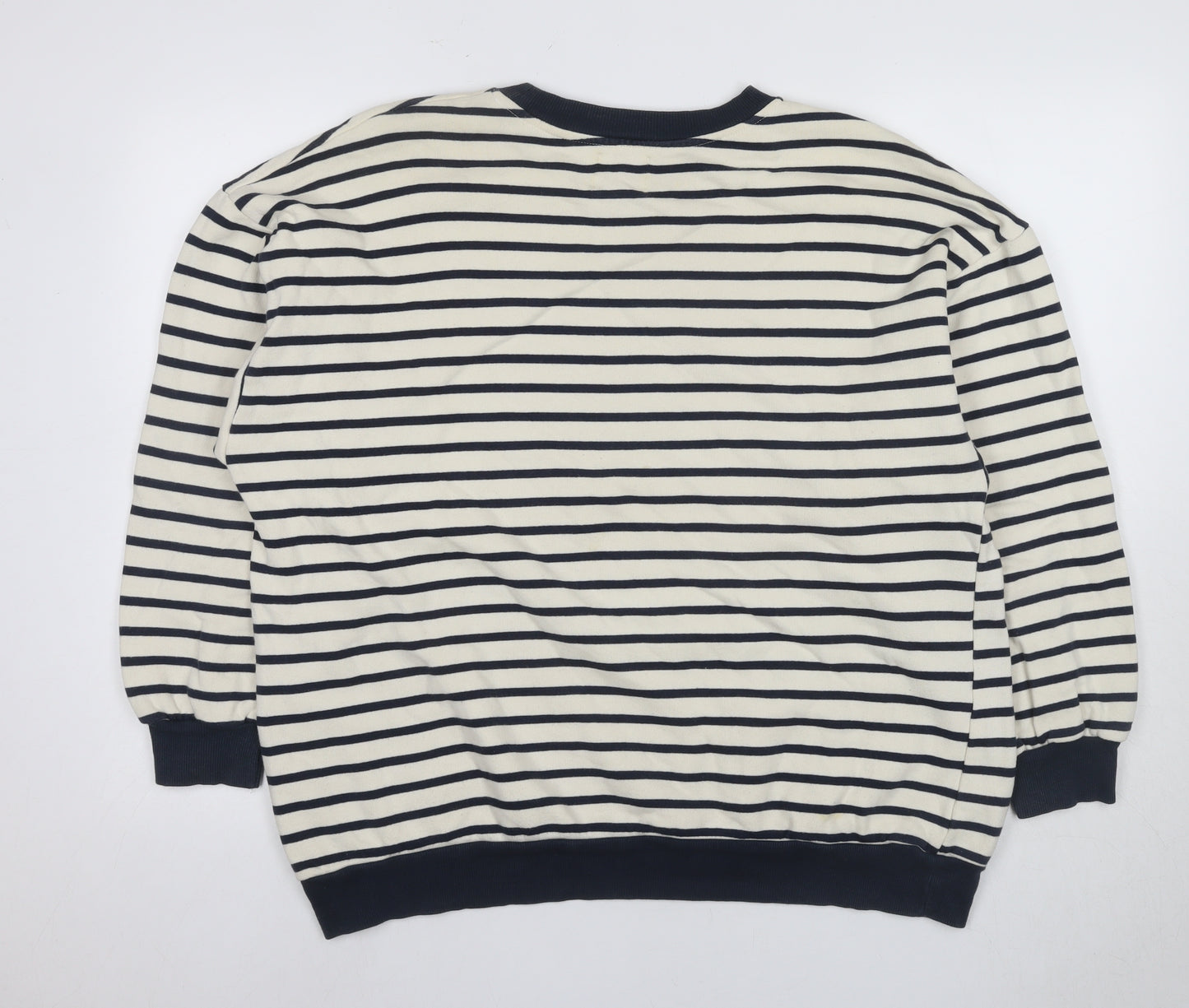 Pacific Republic Unisex Ivory Striped Medium Sweatshirt