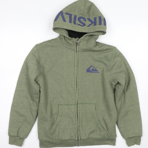 Quiksilver Boys Green Full Zip Hoodie M - Hooded Style