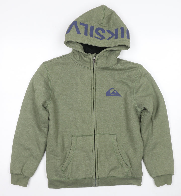 Quiksilver Boys Green Full Zip Hoodie M - Hooded Style