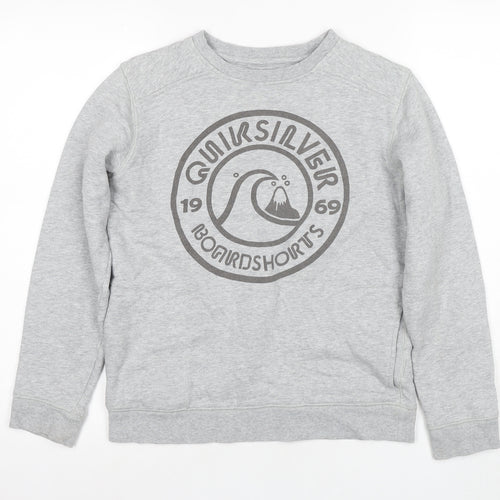 Quiksilver Boys' Grey Pullover Sweatshirt 10Y - Comfort & Style