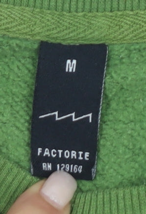 Factorie Men's Green Pullove Sweatshirt Medium