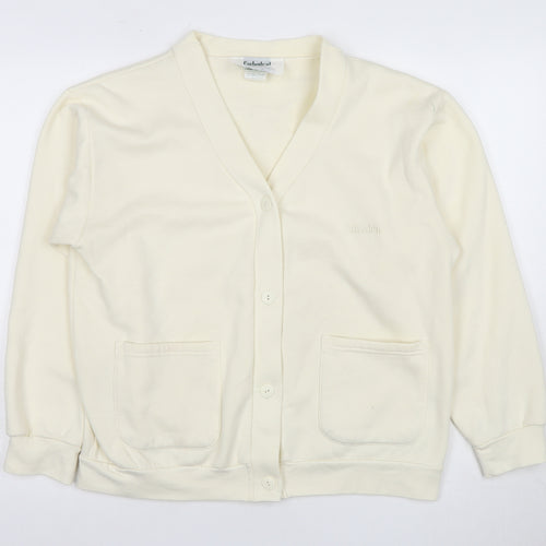Cathedral Women's Ivory Cardigan, Size L, V-Neck