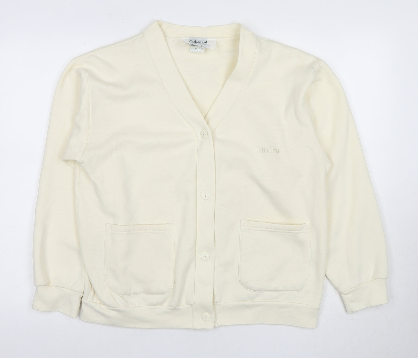 Cathedral Women's Ivory Cardigan, Size L, V-Neck