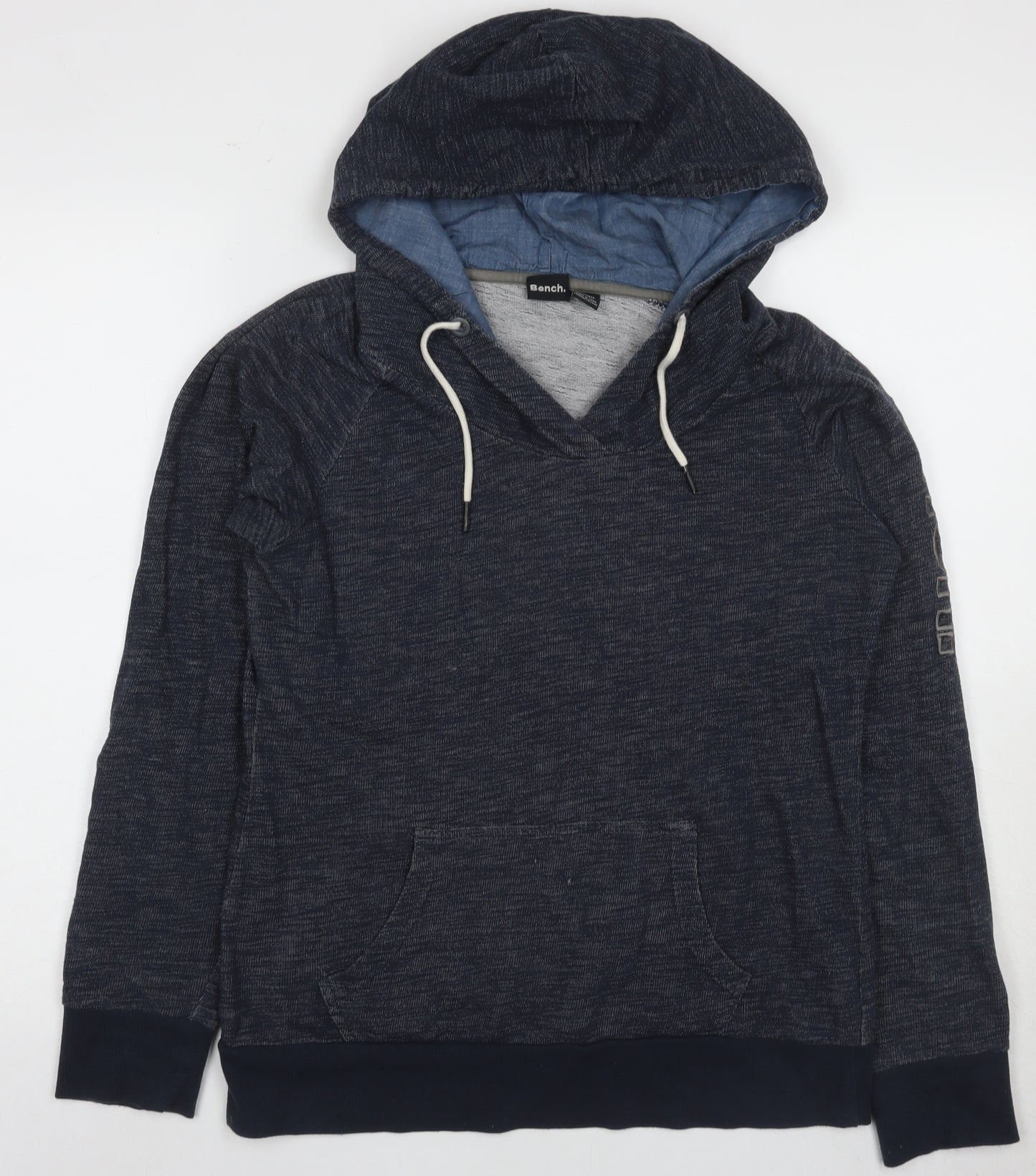 Bench Blue Pullover Hoodie for Men - Medium, Logo Accent