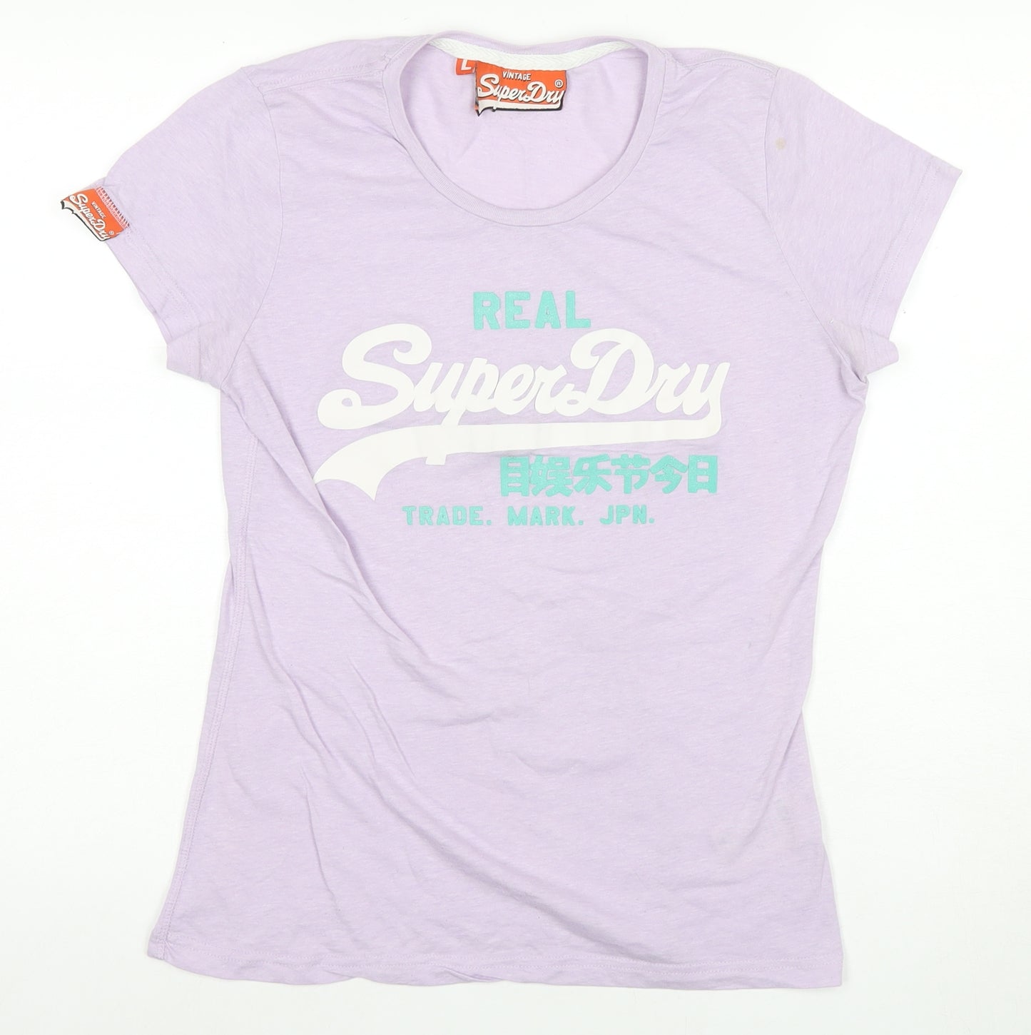 SuperDry Women's Purple T-Shirt, Size L, Casual Summer Top