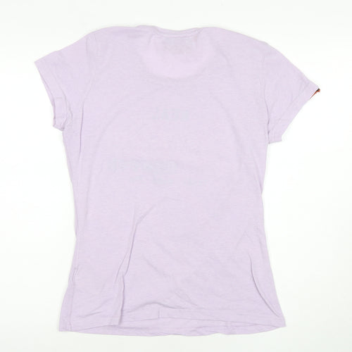 SuperDry Women's Purple T-Shirt, Size L, Casual Summer Top