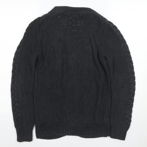 Fat Face Women's Black Cable-Knit Cardigan Size 8