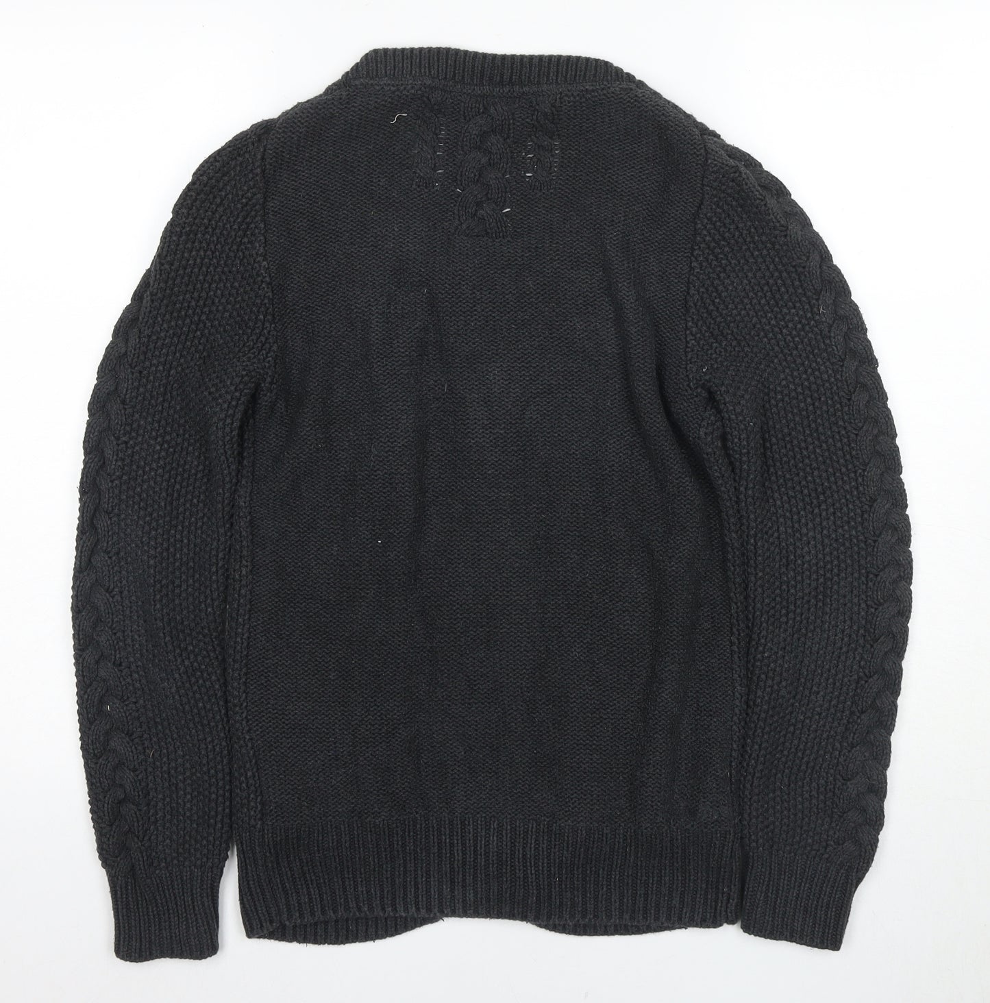 Fat Face Women's Black Cable-Knit Cardigan Size 8