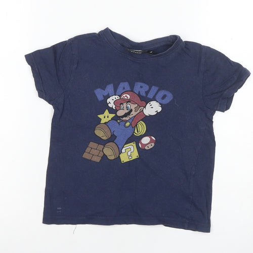 Super Mario Boys Blue T-Shirt 6 Years Graphic Print