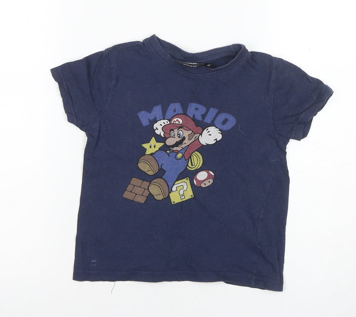 Super Mario Boys Blue T-Shirt 6 Years Graphic Print