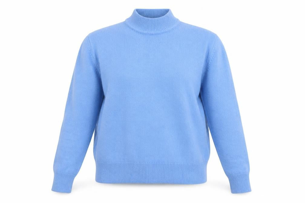 Front view of Damart Women's Blue jumper S High Neck