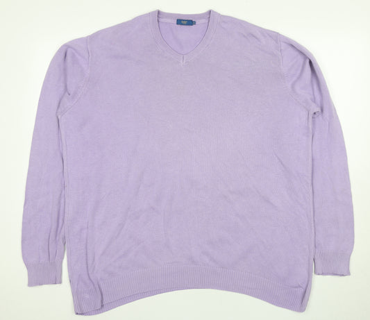 Cotton Traders Men's Purple V-Neck Pullover XL