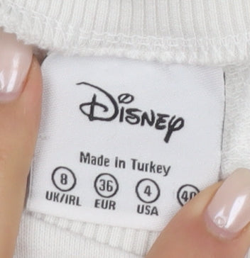 Disney Girls White Mickey Mouse Sweatshirt Size 8 Pullover