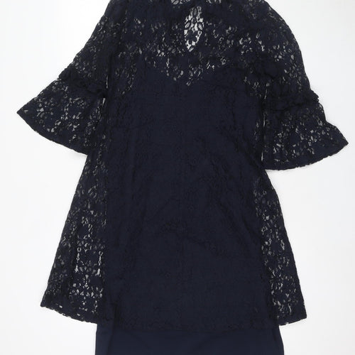 Marks and Spencer Women's Blue Lace Shift Dress Size 10