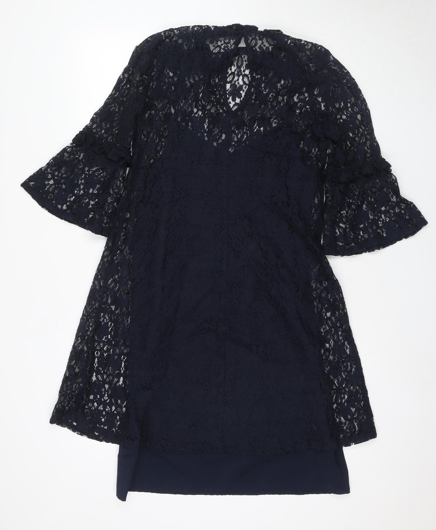 Marks and Spencer Women's Blue Lace Shift Dress Size 10