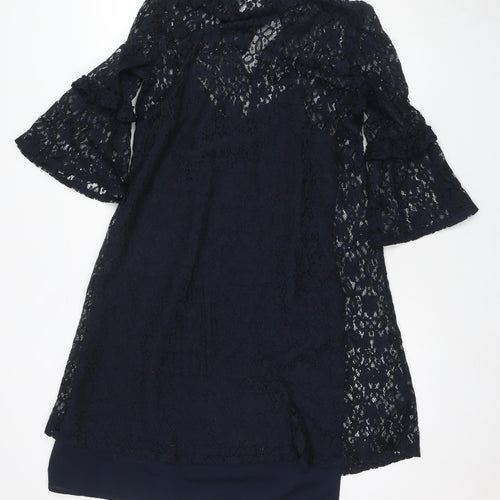 Marks and Spencer Women's Blue Lace Shift Dress Size 10