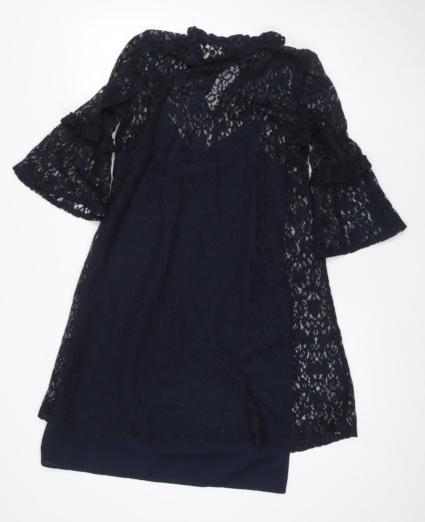 Marks and Spencer Women's Blue Lace Shift Dress Size 10