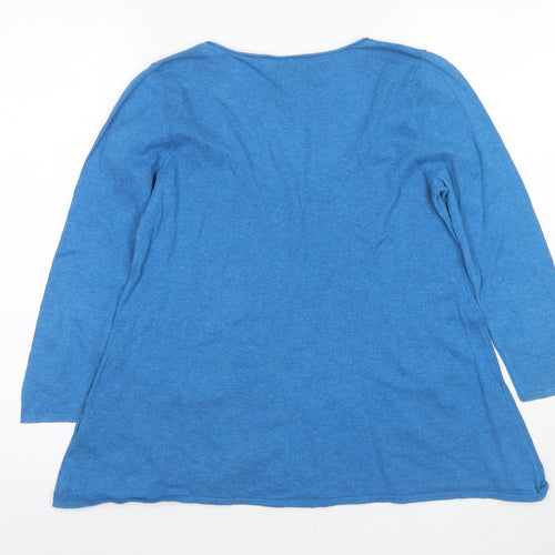White Stuff Women's Blue Cardigan Size 10 Scoop Neck