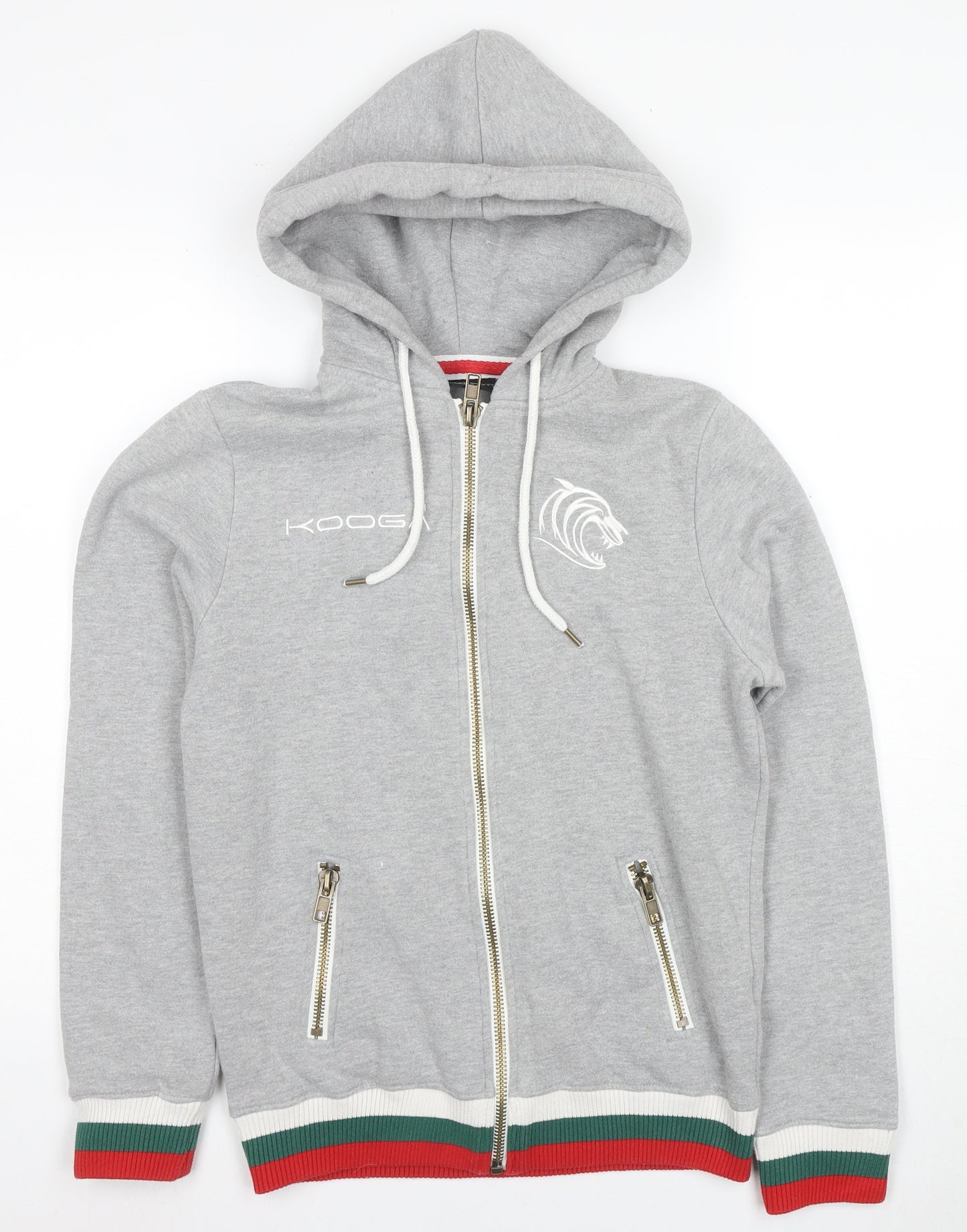 KooGa Unisex Grey Full Zip Hoodie, Size 10