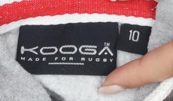 KooGa Unisex Grey Full Zip Hoodie, Size 10