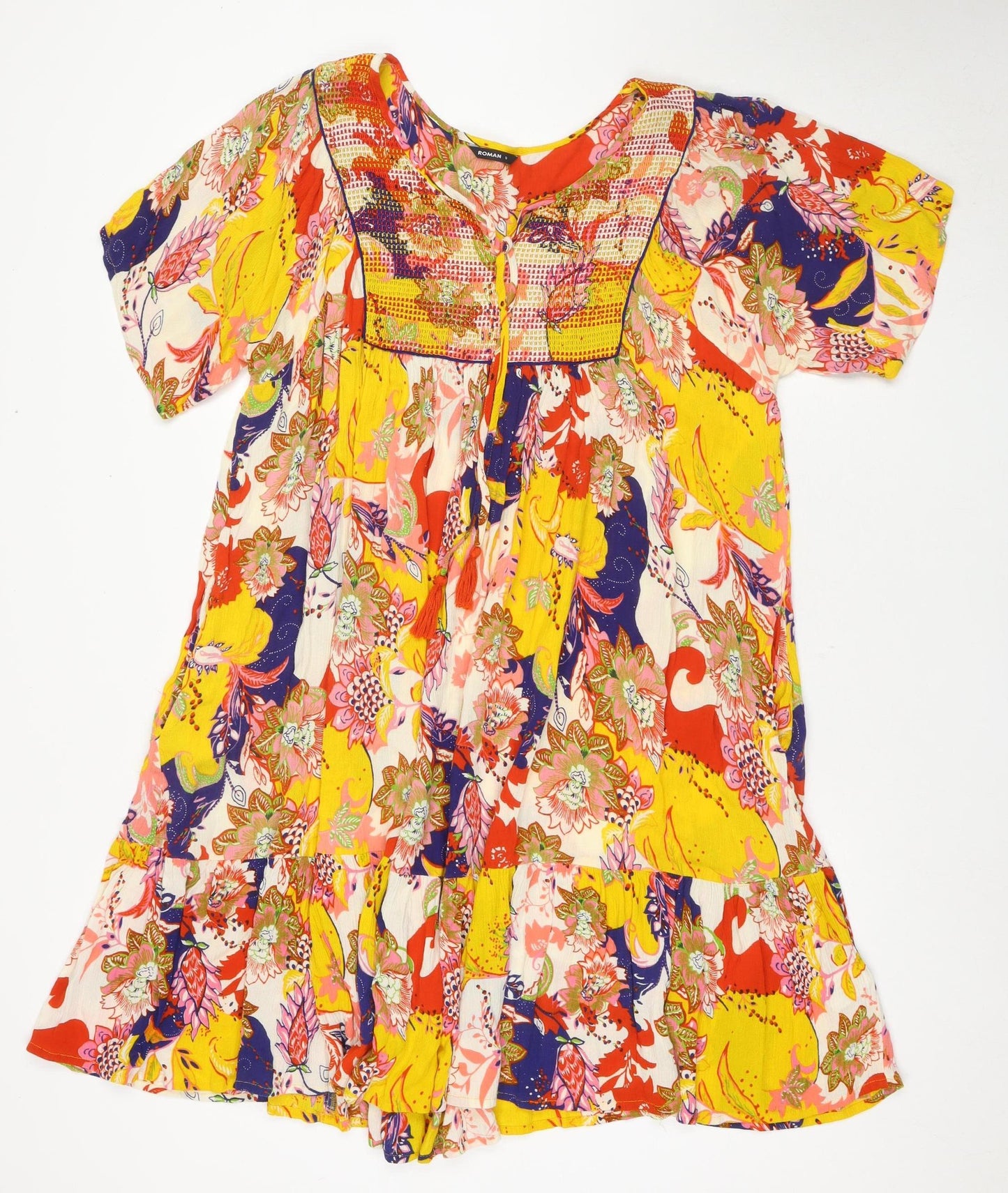 Roman Women Multicoloured Floral A-Line Dress S