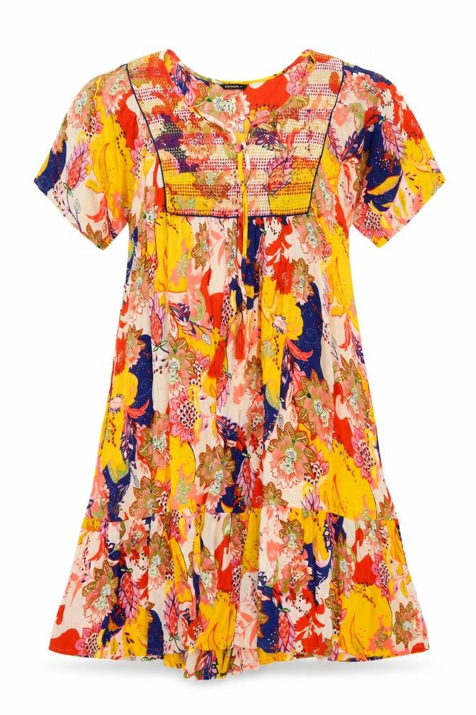 Roman Women Multicoloured Floral A-Line Dress S