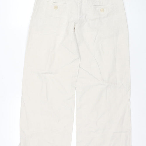 Next Women's Beige Linen Trousers Size 10