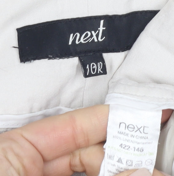 Next Women's Beige Linen Trousers Size 10
