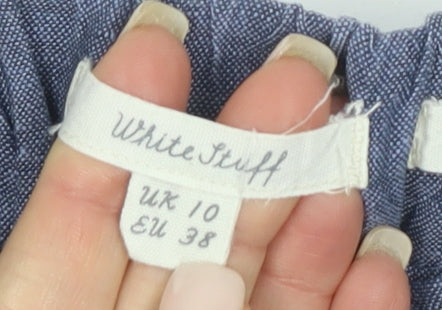 White Stuff Women's Blue Linen Trousers Size 10