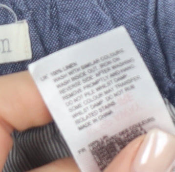 White Stuff Women's Blue Linen Trousers Size 10