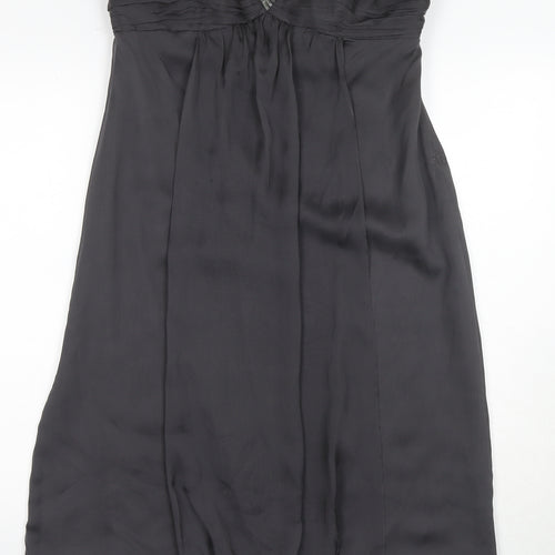 Monsoon Silk Strapless Black Dress, Size 14