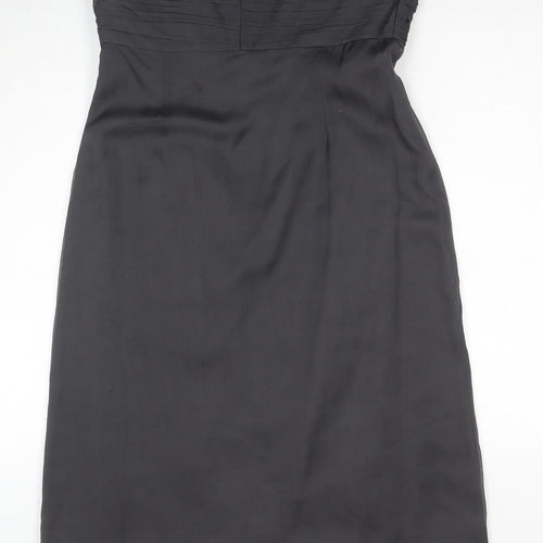 Monsoon Silk Strapless Black Dress, Size 14