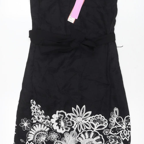 Myson Women's Black Floral Embroidered Dress UK 14