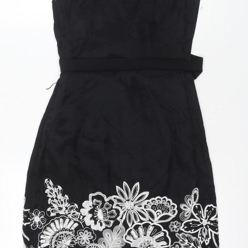 Myson Women's Black Floral Embroidered Dress UK 14