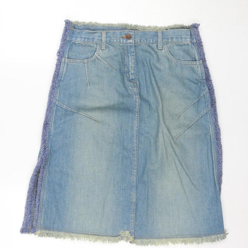 Colin's Women's Blue Knee Length Denim Skirt, Size L