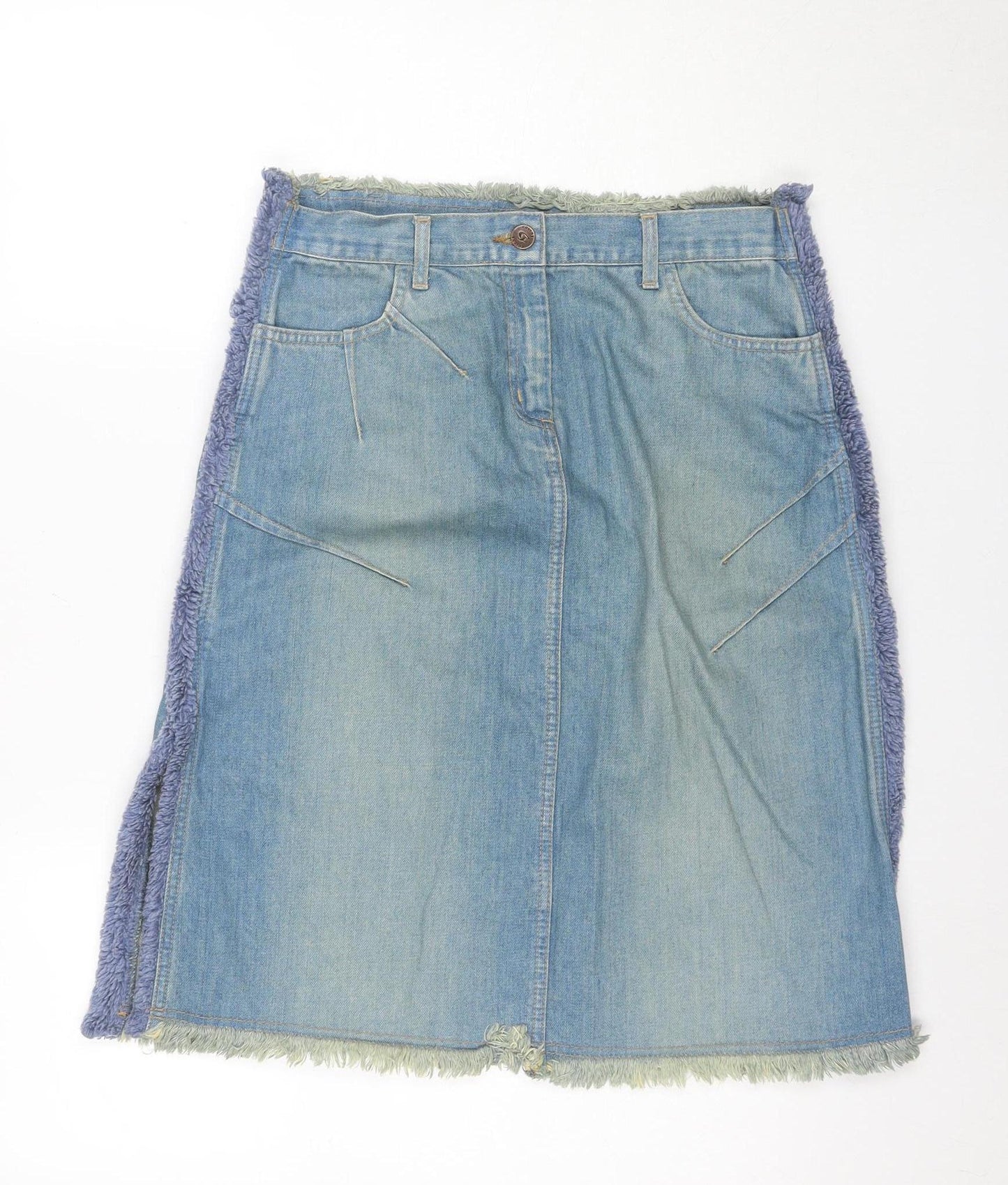 Colin's Women's Blue Knee Length Denim Skirt, Size L