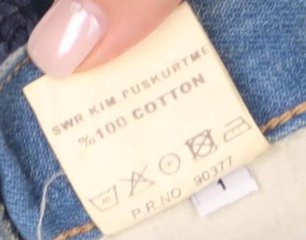 Colin's Women's Blue Knee Length Denim Skirt, Size L