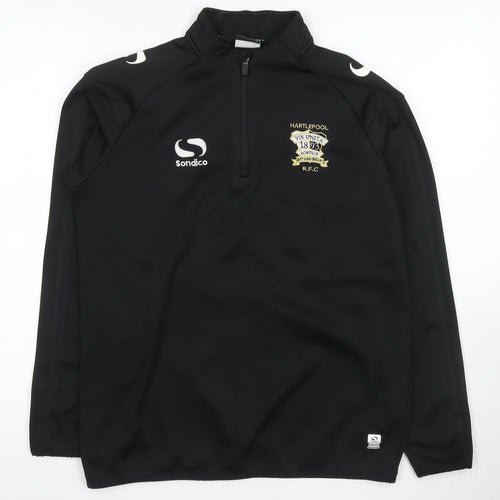 Sondico Men's Black 1/4 Zip Sports Sweatshirt, Size S