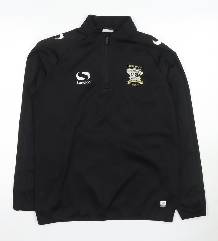 Sondico Men's Black 1/4 Zip Sports Sweatshirt, Size S