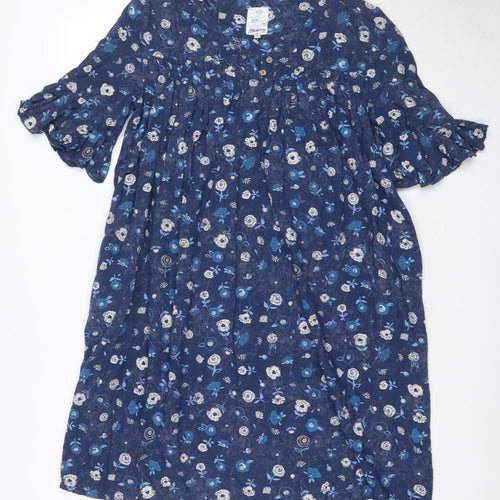 MANTARAY Women's Blue Floral A-Line Viscose Dress, Size 10