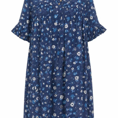 MANTARAY Women's Blue Floral A-Line Viscose Dress, Size 10