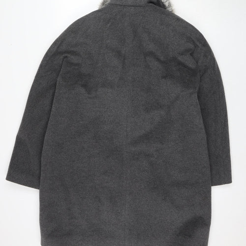 Windsmoor Grey Women's Coat, Size 16, Faux Fur Trim