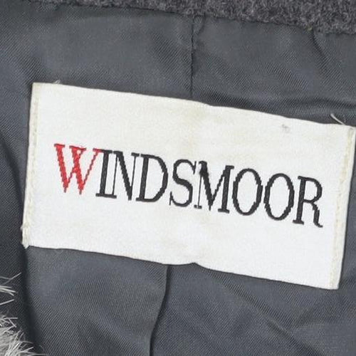 Windsmoor Grey Women's Coat, Size 16, Faux Fur Trim