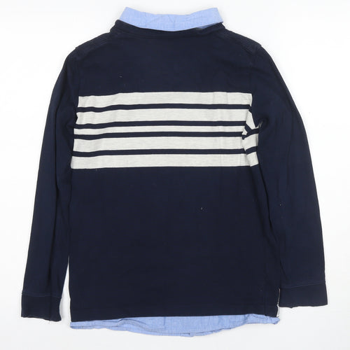 Jasper Conran Boys Blue Striped Pullover Top Age 11-12
