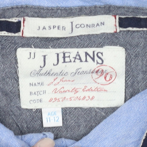 Jasper Conran Boys Blue Striped Pullover Top Age 11-12