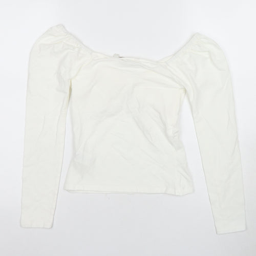 Boden Women's White Off Shoulder Top, UK Size 8