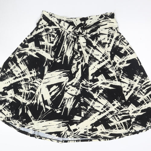 Laura Ashley Women's Black Geometric A-Line Skirt Size 16