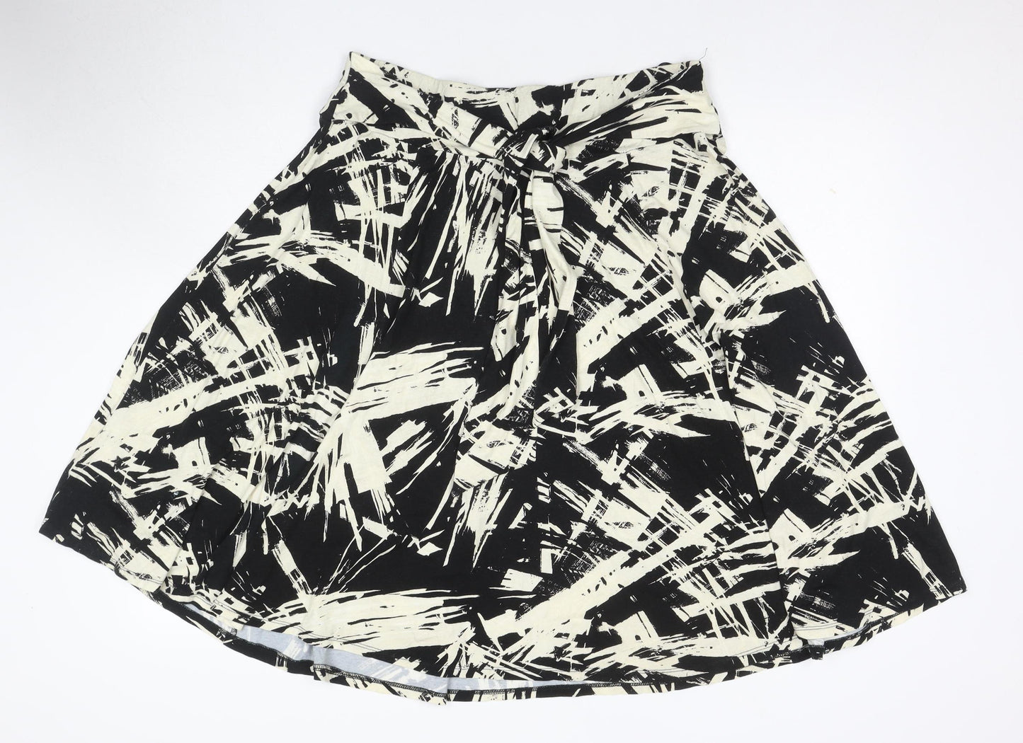 Laura Ashley Women's Black Geometric A-Line Skirt Size 16