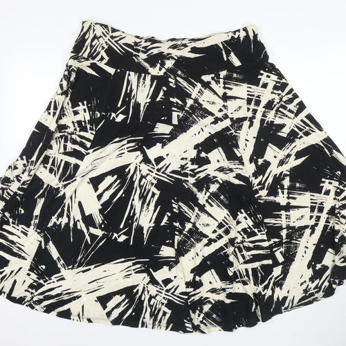 Laura Ashley Women's Black Geometric A-Line Skirt Size 16