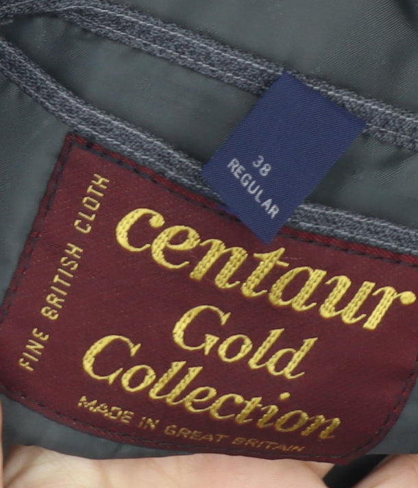 Centaur Men's Grey 38 Regular Wool Blazer